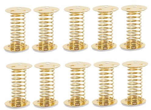 DIYEAH Puppenfedersitz Federbasis Metall Spiralwackelgerät 10 Stück Gold Selbstgemacht Bastelset für Simulationspuppen Schreibtischdekoration Selbstklebend für Kinder und Erwachsene