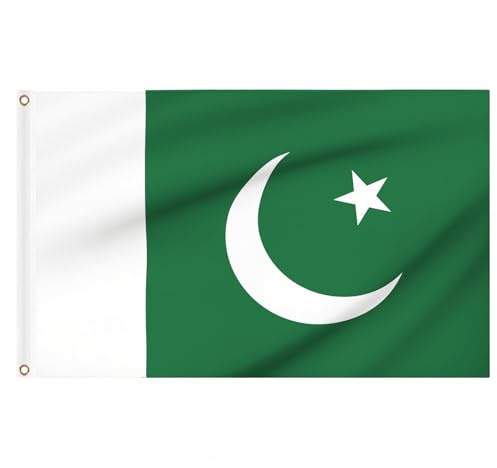Pakistan-Flagge, 152 x 91 cm, große Pakistan-Flaggen mit Messingösen für Nationalfeiertag-Dekorationen, Schule, Kulturtag, Party, Outdoor-Dekorationen