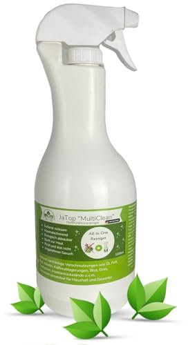 JaTop MultiClean All-in-One Reiniger extrem effektiv - entfernt mühelos Verschmutzungen wie Fett, Öl, Kaffee, Nikotin, uvm. - biologisch abbaubar (1L)