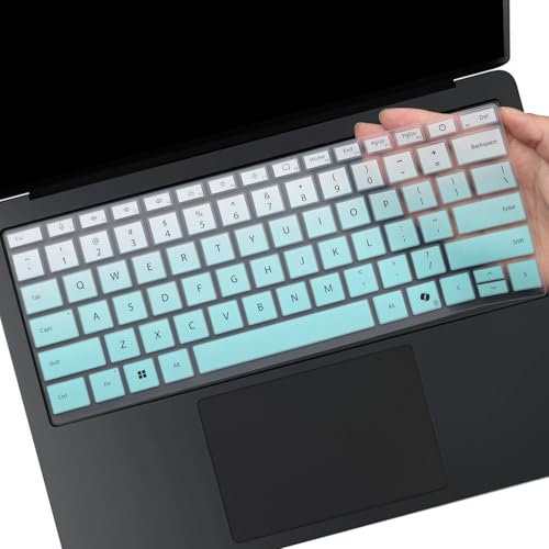 Keyboard Cover for 2024 Microsoft Surface Laptop 7(7th Edition Copilot+ PC) 13.8 /Surface Laptop 7 15 Inch Laptop, US English Layout Keyboard Cover Skin Protector -OmbreMint