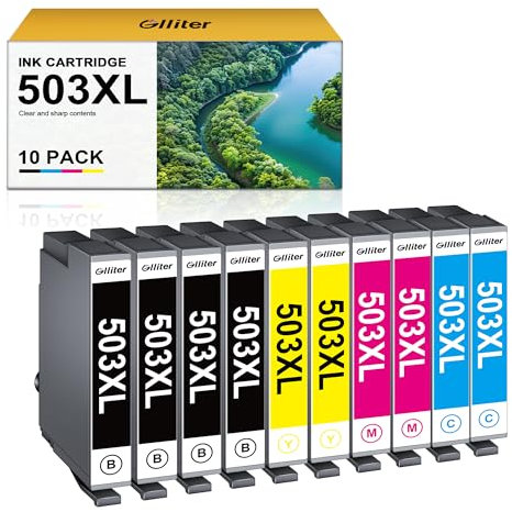 Glliter 503XL Patronen für Epson 503 503XL Multipack Kompatibel mit Epson Workforce WF-2960DWF für Epson XP 5200 Druckerpatronen für Epson Workforce WF-2965DWF Expression Home XP-5205 (10er-Pack)