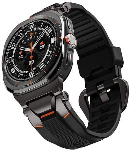ULTIMAL Armband Für Samsung Galaxy Watch Ultra 47mm, kompatibel Samsung Uhrarmbänder Männer, Sportarmband Uhr robustem Premium-Metall (Schwarz + Schwarz)