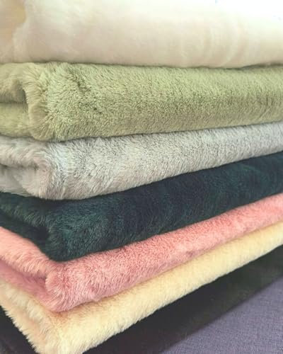 Tissus et Nappes Westeel - Tissu Fausse Fourrure Poil Court Oeko-Tex® - 50x80cm - 300g/m² (Rose Poudré)