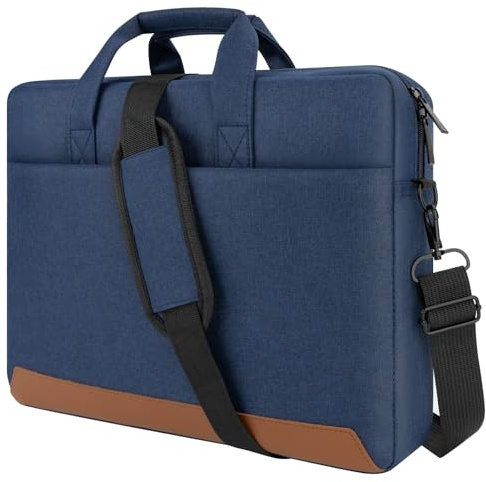 jooeer Laptop Bag Case 15.6 16 Inch, Waterproof Computer Sleeve Messenger Briefcase for Men Women Business Work Travel, Navy Blue
