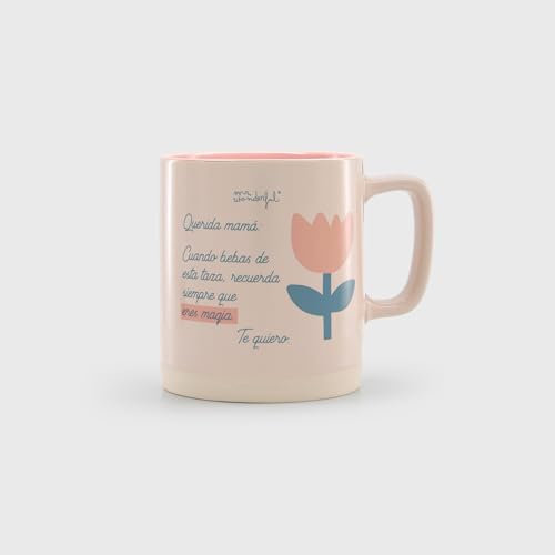 Mr.Wonderful - Taza - Querida mamá - Taza realizada en cerámica con dedicatoria para mama - Capacidad: 43 cl - Regalo Día de la Madre