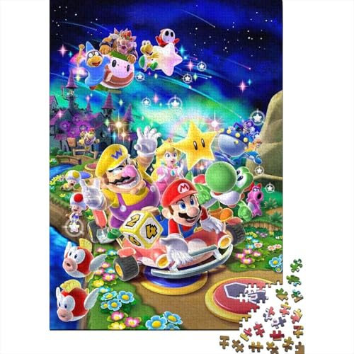 Super Mario Poster 1000-Puzzleteile Familienspaß PuzzleKann Stress LindernHerausforderung Puzzle SpielHochwertige 100% Recycelte PappeGeeignet Für Erwachsene Und Kinder 1000pcs (75x50cm)