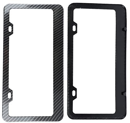 2PCS Carbon Faser -Kennzeichen -Rahmen Anti -Diebstahl -Design Easy Installation für Autowagen Universal