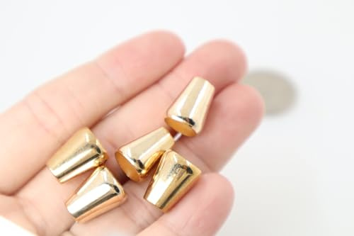 5pcs Gold Quality Metal Round Cord End Toggles Clothing Draw String Hoodie Cord