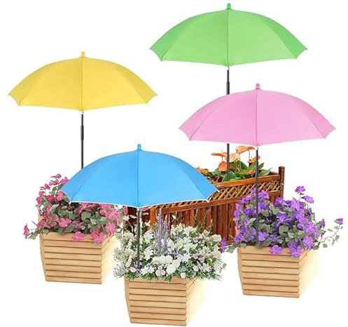 MIAOLLUN 24 Verstellbare Winkel Pflanzenschirme Für Outdoor-Pflanzen Gartenschirm Schatten Für Topfpflanze, 40 Höhe Gartenpflanze Regenschirm Schatten Abdeckung Für Terrassenblumen, Pflanzen,4pcs
