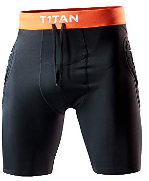 T1TAN Kurze Torwart Unterziehhose gepolstert, Gepolsterte Thermohose Herren & Jugend, Unterziehhose Torwart für Kinder und Erwachsene, Größen. 164-XXL