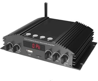 Amplificador de Potencia HiFi de 4 Canales Bluetooth 5.0, Fibra óptica, Entrada coaxial, 2.1 Amplificador,Reproducción precisa