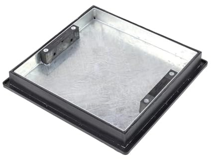 Recessed Manhole Cover 300mm x 300mm x 43.5mm – Galvanised Steel Inspection Cover with Frame, Block Paving Access Cover for Driveways, Patios & Gardens