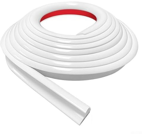 5 m RV-Regenrinne, 1,27 cm H, J-Form, PVC, Tropfschiene, kompatibel mit Anhänger- und Wohnmobildach, Wassermanagement mit starker Rückseite
