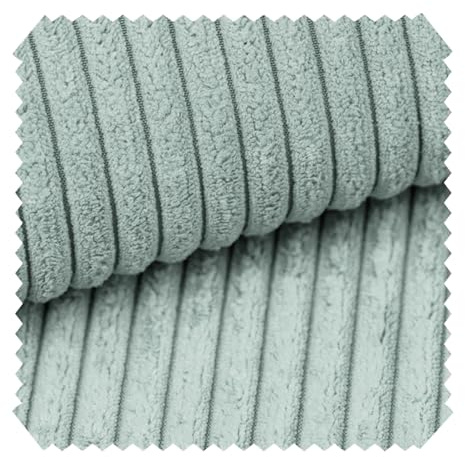 novely® PORTO - Polsterstoff in Breitcord-Optik - Ultraweicher Möbelstoff - Pflegeleichte Meterware 1 lfm | Farbe: 272 Grau-Mint