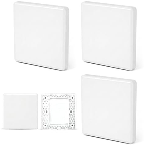 Lahkvor 4 Piezas Tapa Ciega para Enchufe e Interruptor, 86x86mm Plástico Blanco, Placa de Cobertura para Huecos Sin Usar en Salón Oficina y Cocina