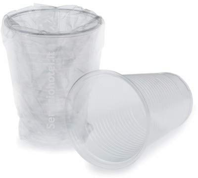 SGWEB professional 1500 Bicchieri in Plastica Trasparente 200cc Imbustati Singolarmente Infrangibili e Accartocciabili per Ristorazione Alberghi Centri Estetici e Saune ILIP