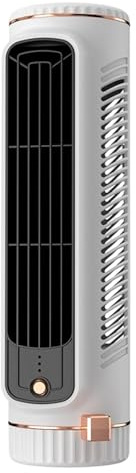 Ventilador de torre pequeño para Sch, 3 velocidades, silencioso, recargable por USB, ventilador de refrigeración con flujo de aire frío | para interiores oficina en casa dormitorio estudio apartamento