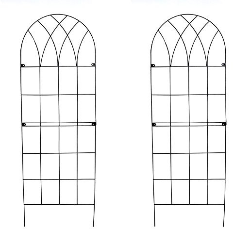 2 x Large Metal Garden Trellises 1.8m high - Wall Climbing Plant Support Trellis Frame
