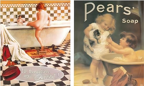 Impact Posters Gallery Vintage Forgotten My Pears Seife, Werbung, Badezimmer, Bild, 40,6 x 50,8 cm, 2er-Set, Wanddekoration, Kunstdruck, Poster