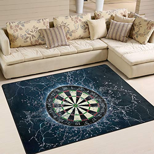 Naanle Rutschfeste 3D-Dart-Teppich für Wohnzimmer, Esszimmer, Schlafzimmer, Küche, 150 x 200 cm, Dart-Teppich, Yogamatte