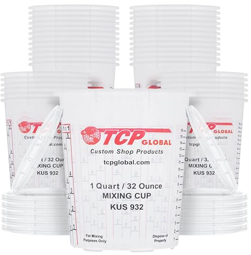 Custom Shop Paint Mixing Cups, 32-Ounce, 36 Pack, Plastic Measuring Cups