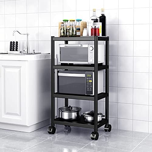 WPT Kitchen Baker's Rack Utility Scaffale per forno a microonde, carrello su ruote, organizer da cucina regolabile a 4 ripiani, in acciaio inox