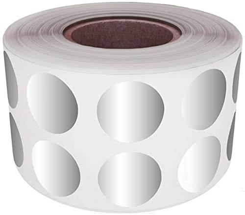 Royal Green Metallic Stickers (1.3CM) 1/2 inch Silver Label Roll 13mm - 1080 Pack