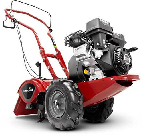 EARTHQUAKE Victory Rear Tine Tiller, Powerful 209cc 4-Cycle Viper Engine, Rugged Bronze Gear Transmission, Counter-Rotating Tines, Instant Reverse, Pneumatic Wheels, Model: 39381, Red/Black