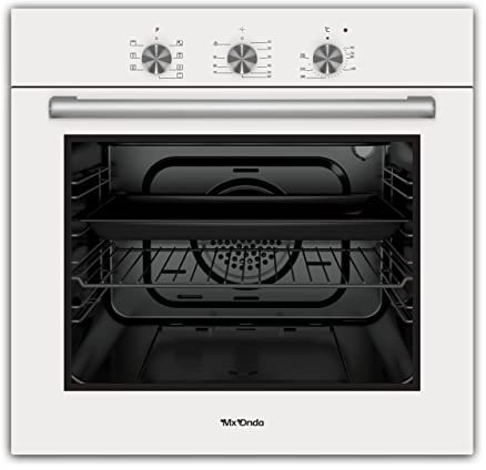 Mxonda HE2660 Horno Multifuncion 60 litros, Limpieza por agua,7 funciones, 3 mandos giratorios, puerta doble cristal templado. Clase energetica A, Acero inoxidable, iluminacion interior 2300W