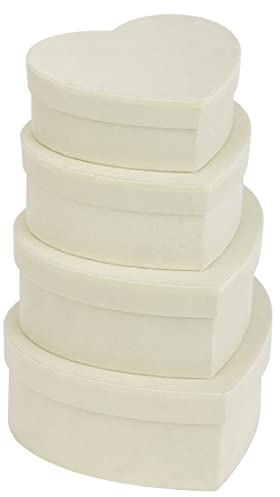 Oairse Geschenkboxen mit Deckel, herzförmig, weiße Samt-Geschenkboxen, Floristen-Hut, Schachteln, Schmuck-Aufbewahrungsbox für Valentinstag, Muttertag, Geburtstag, Erntedankfest, Blumen, Basteln, 4