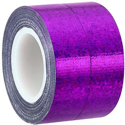 PATIKIL Scintillio Glitter Nastro 15mm x 5m, 2pz Washi Tape Olografico Arte Prisma Mascheratura Nastri Auto -Adesivo per Fai-da-Te Arte Artigianato Avvolgimento Decorazione, Viola