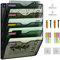 IOUGDSEC Porte Documents Mural, 5 Niveaux Porte-revues mural, corbeilles à courrier Fixation murale maille métallique durable, Noir