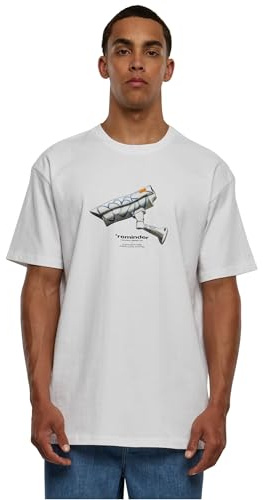 Mister Tee Herren CCTV Oversize T-Shirt – Lockerer Fit, Urban Print mit Überwachungskamera, Statement Streetwear aus Heavy Cotton, White, L