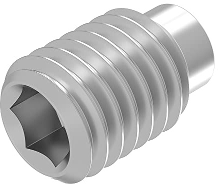 SECCARO Perni filettati con esagono incassato e perno M6 x 8 mm, in acciaio inox V2A VA A2, DIN 915/ISO 4028, 20 pezzi