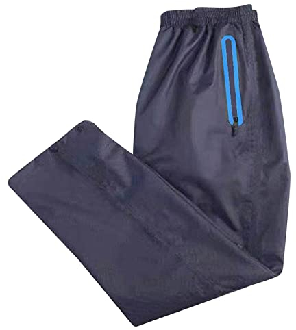 Pantalon de pluie imperméable et respirant léger coupe-vent pour l'extérieur pour moto, vélo, golf, pantalon de randonnée respirant coupe-vent, E Marine., XXXXL