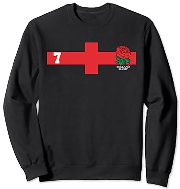 England Rugby Tees: Nummer 7 Rose Red T-Shirt Sweatshirt