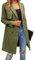 seiveini Trench Long pour Femme Trench-Coat Léger à Double Boutonnage Lady Coupe-Vent Printemps Automne Blazer Manteau avec Ceinture Vintage Couleur Unie Parka Veste Classique A Armée Verte XL