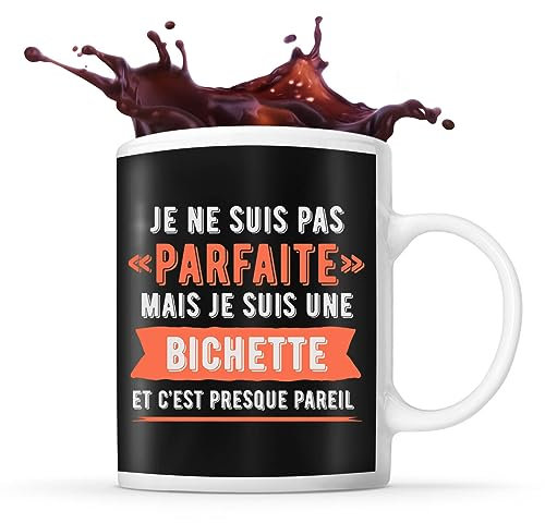 Planetee Tasse une Bichette parfaite | Mug Femme Café Thé Idée Cadeau Humour Collègue famille Anniversaire Noël
