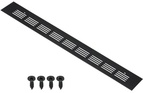 PATIKIL Cubierta de Ventilación de Rejilla de Malla de Aluminio de 16 x 2 Pulgadas para Cubierta de Ventilación de Aire Rectangular, con Tornillos de Montaje, Negro