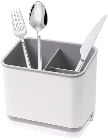 MAXQUU 1 Piece Plastic Sink Caddy, Drain Storage Rack With Drain Tray, Sink Tidy Organizer for Kitchen, Bathroom (Grey)