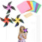 LAMEK 24 Stück Windräder Kratzbilder Kinder Bastelset Windrädchen Kratzpapier Bastelset DIY Windmühle Kunsthandwerk zum Basteln Party Geschenk Bastelbedarf für Mädchen Junge Geburtstag Garten