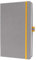 SIGEL LS100 Notizbuch A5 kariert hellgrau, gelb, Hardcover, 176 Seiten, vegan, aus nachhaltigem Papier, Linescape