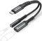 JSAUX USB C to 3.5mm Jack and Charger Adapter, 2-in-1 USB C to Aux Audio Jack Adapter with PD 60W Fast Charging Compatible with iPhone 15 Pro Max, Samsung Galaxy S23/S22 Ultra, Pixel 7/6, iPad-Black