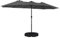 IDMarket - Parasol double FIGARI gris 450 x 260 CM avec 4 dalles et housse