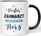JUNIWORDS Tasse, Bester Zahnarzt, mit ganz viel Herz, Schwarz (6070254)
