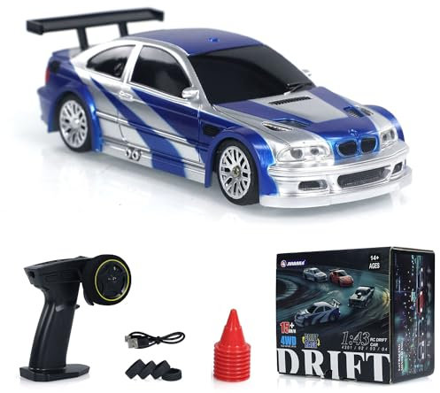 wheelfun 1/43 RC Scale Ready to Go Race Car Control Remoto Drift 4WD Mini Sistema de Luces 4WD Coche de Carreras RC Totalmente Proporcional 2.4g Mini Juguete de Carrera Regalo Radio Control Modelo de