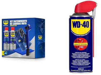 WD-40 Specialist Motorbike Kit Mantenimiento Cadena Moto Ambiente Seco & Producto Multi-Uso- Spray 400ml-Lubrica, Afloja, Protege del óxido, Dieléctrico