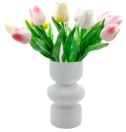 Vase Géométrique Moderne en Verre - Hydroponique, Décoratif pour Fleurs - Pour Maison, Bureau, Mariage - Blanc