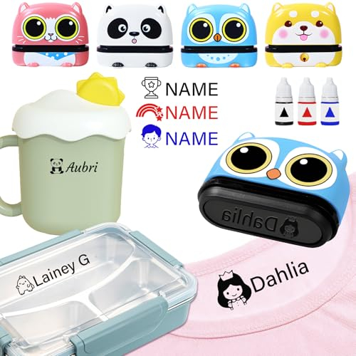 Namensstempel für Kleidung, Kinder, wasserdicht, personalisierter Namensstempel, Kleidungsstempel für Kleidung, permanent, individuelles Namensschild, Etikettenstempel, Schulbedarf