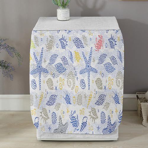 Highdi Housse de Protection pour Machine à Laver, Chargement Frontal Housse La Poussière avec Ouverture Frontale pour Linge Domestique (Capacité M 8~10KG,Crabe)